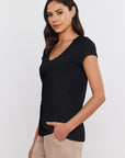 KATIE CITY SLUB SCOOP TEE