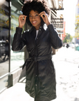 LYGIA PUFF SLEEVE LONG LEATHER JACKET