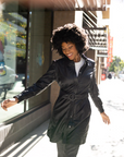 LYGIA PUFF SLEEVE LONG LEATHER JACKET