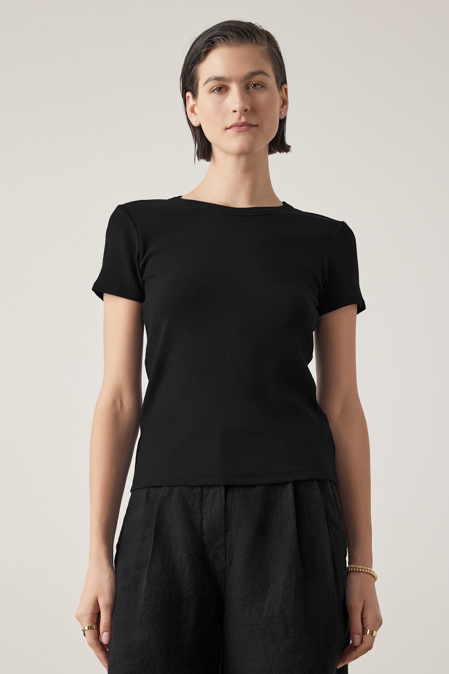 BEDFORD MODAL RIB SCOOP NECK SHORT SLEEVE TOP