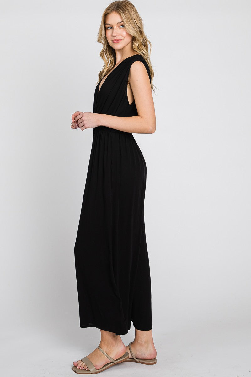 CROSSOVER CREPE JUMPSUIT