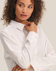 JOCELYN PEARL TRIM COLLAR POPLIN SHIRT