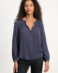 AURELIA SMOCKED YOKE RAYON CHALLIS BLOUSE