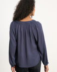 AURELIA SMOCKED YOKE RAYON CHALLIS BLOUSE