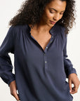 AURELIA SMOCKED YOKE RAYON CHALLIS BLOUSE