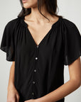 HARLEY RAYON CHALLIS SHORT SLEEVE BLOUSE