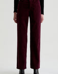 BRINLEY MID-RISE STRAIGHT CORDUROY IN WINERY