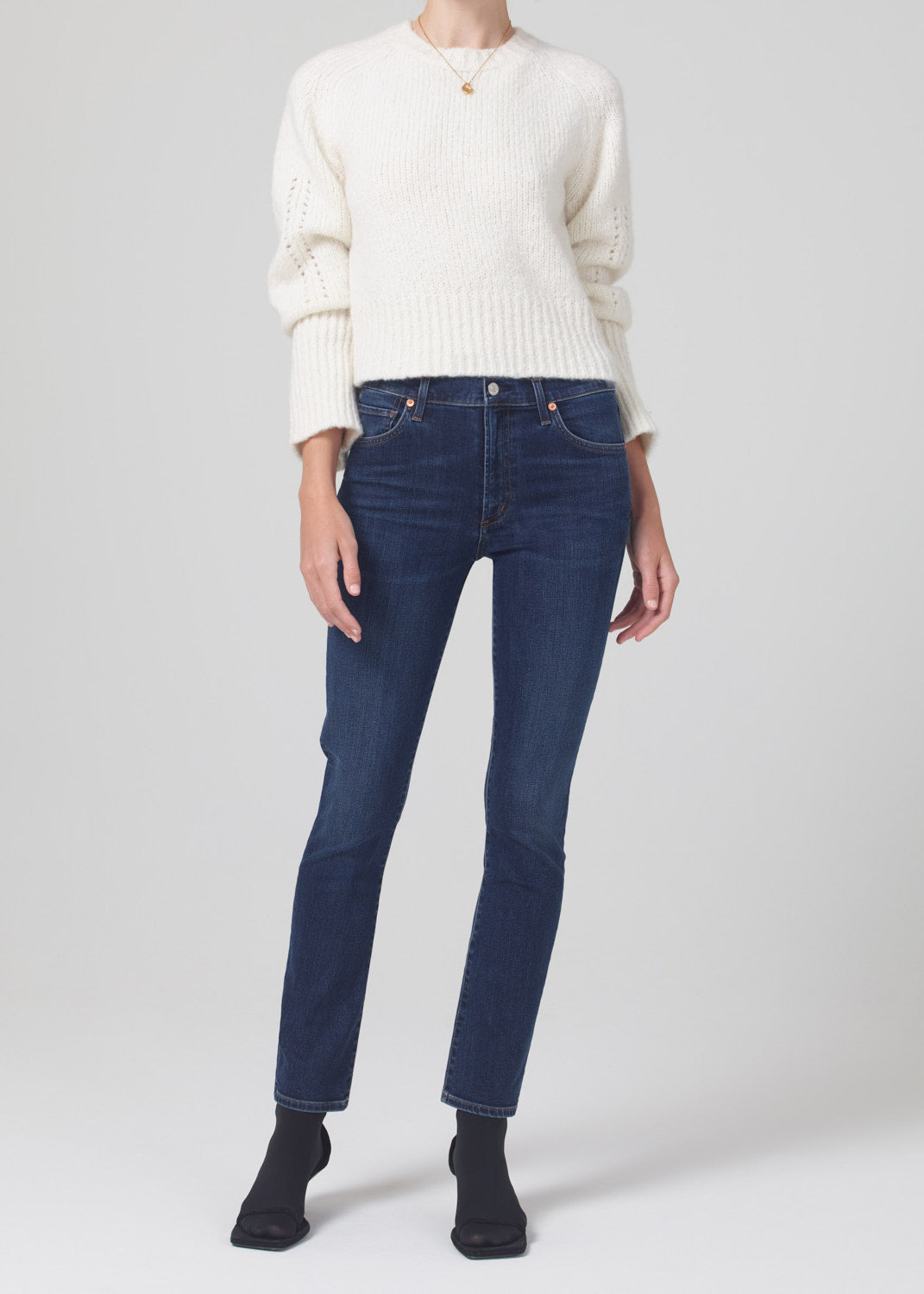 citizens of humanity skyla mid rise jean in dark blue full