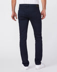 waist down rear view of the lennox skinny fit jean from paige in inkwell dark blue