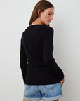 LIZ CITY SLUB CREW NECK LONG SLEEVE TEE