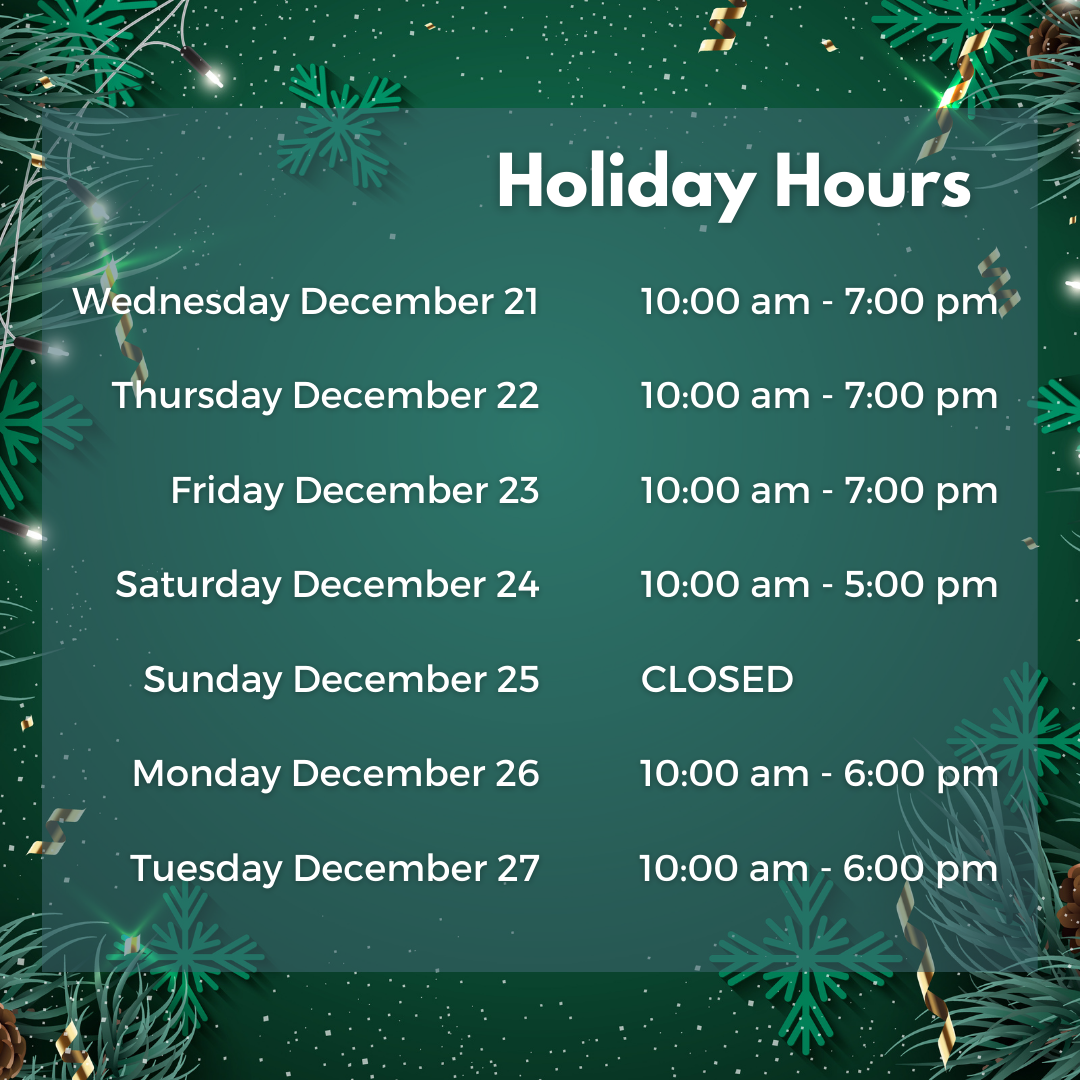 Holiday 2022 Store Hours
