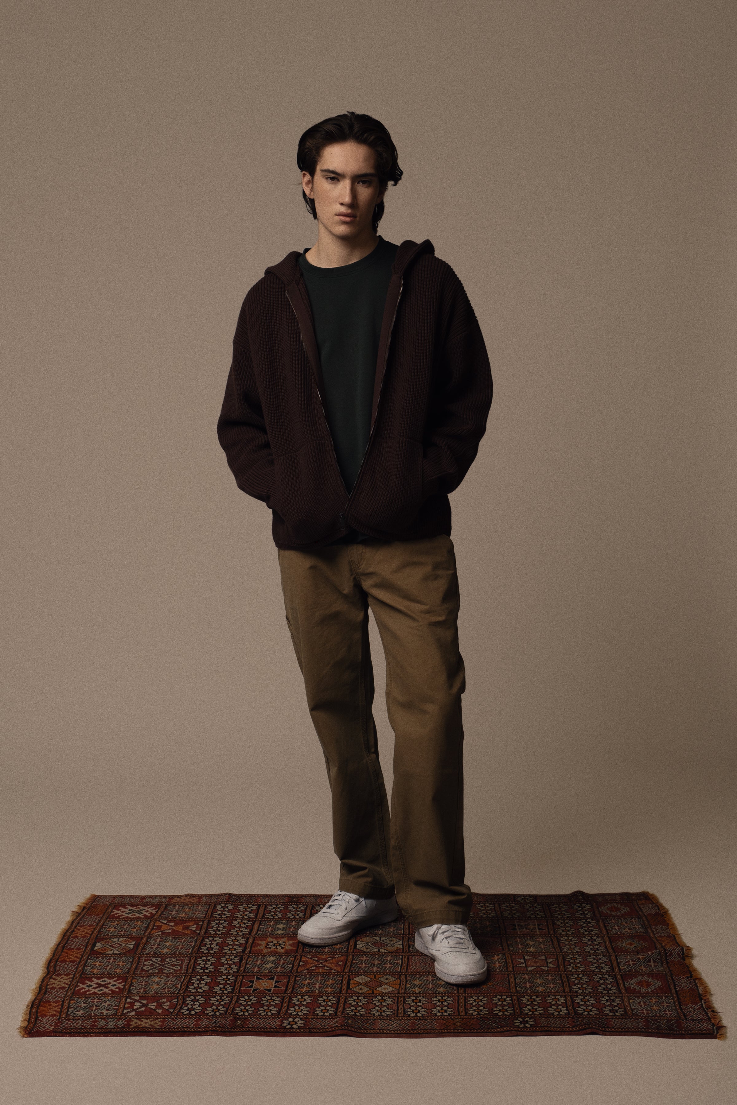 KNITTED ZIP HOODIE