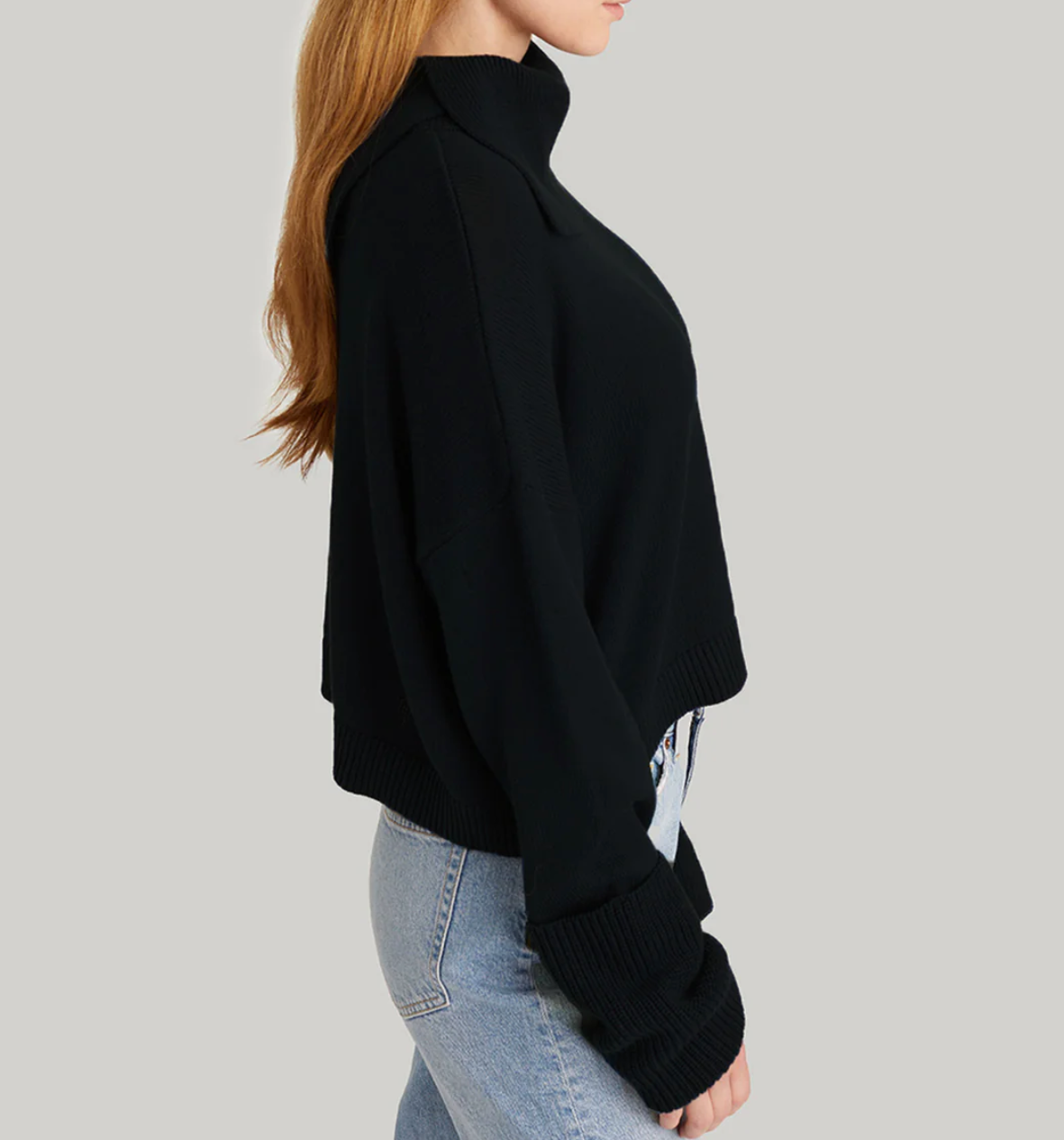 LILY SPLIT TURTLENECK SWEATER, RIGHT SIDE VIEW