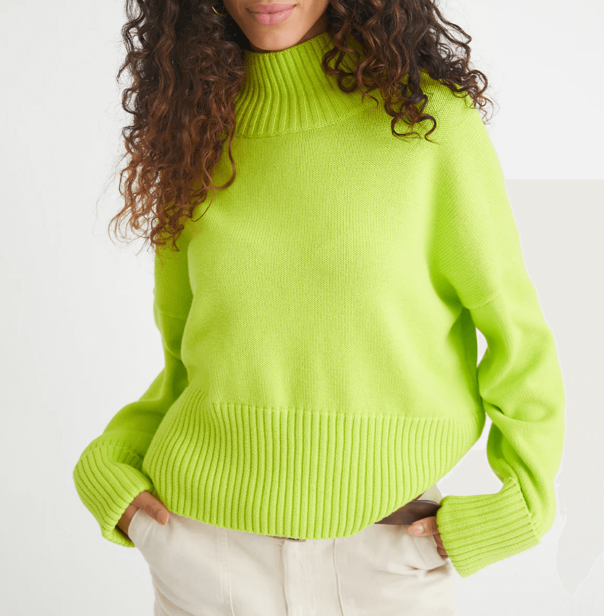 BLAIR COTTON MOCK NECK SWEATER, FRONT VIEW 