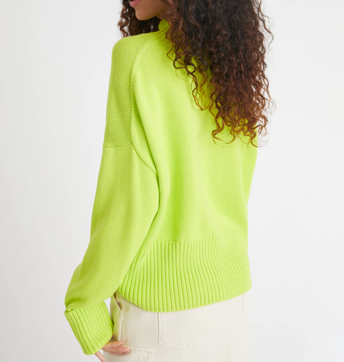 BLAIR COTTON MOCK NECK SWEATER, BACK VIEW
