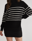 ELISE OVERSIZED STRIPE TURTLENECK SWEATER