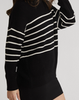 ELISE OVERSIZED STRIPE TURTLENECK SWEATER