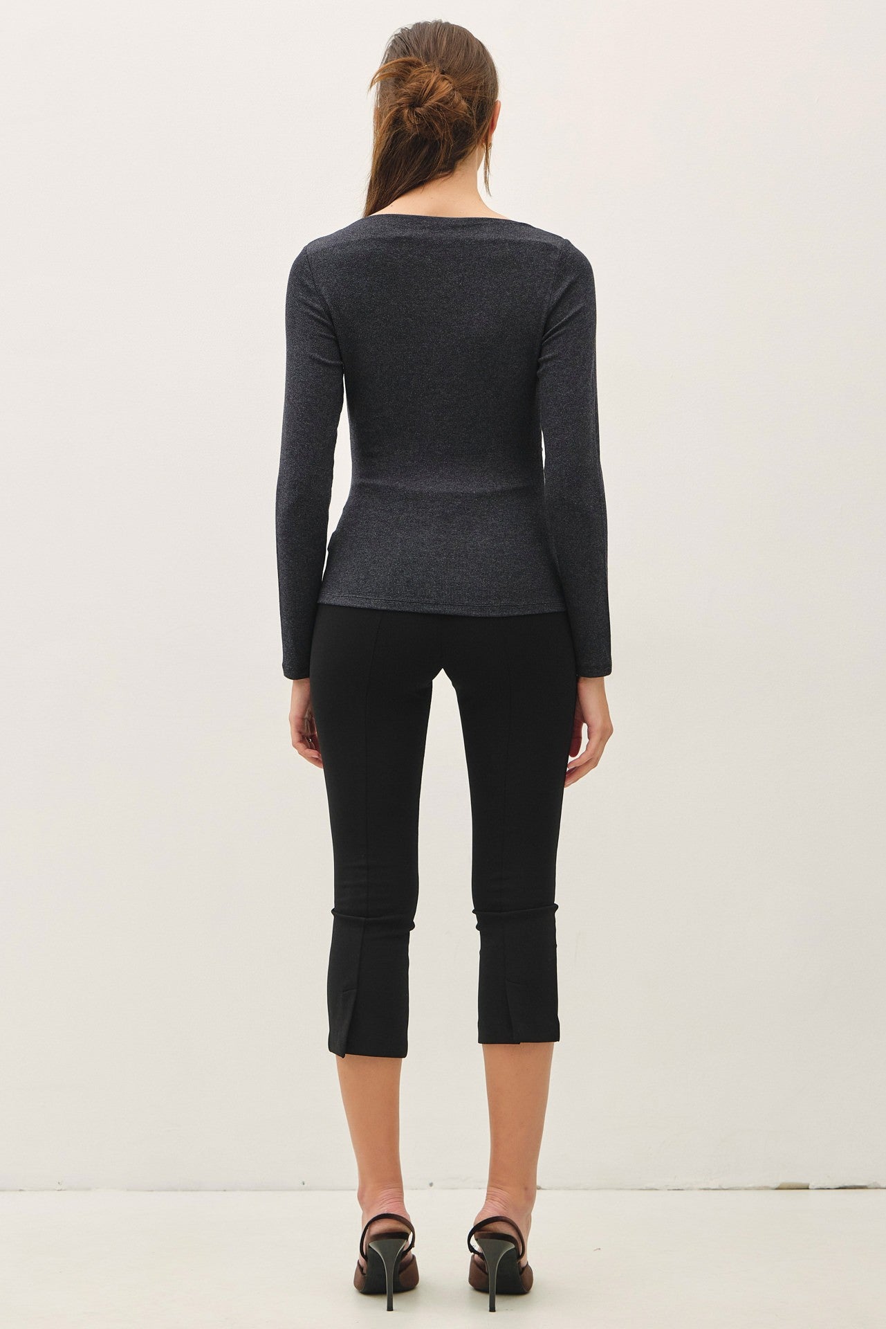 SHIRRED BOATNECK TOP