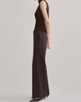 ALEX BAGGY WIDE LEG IN BROWN BLUE STRIPE
