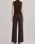 ALEX BAGGY WIDE LEG IN BROWN BLUE STRIPE