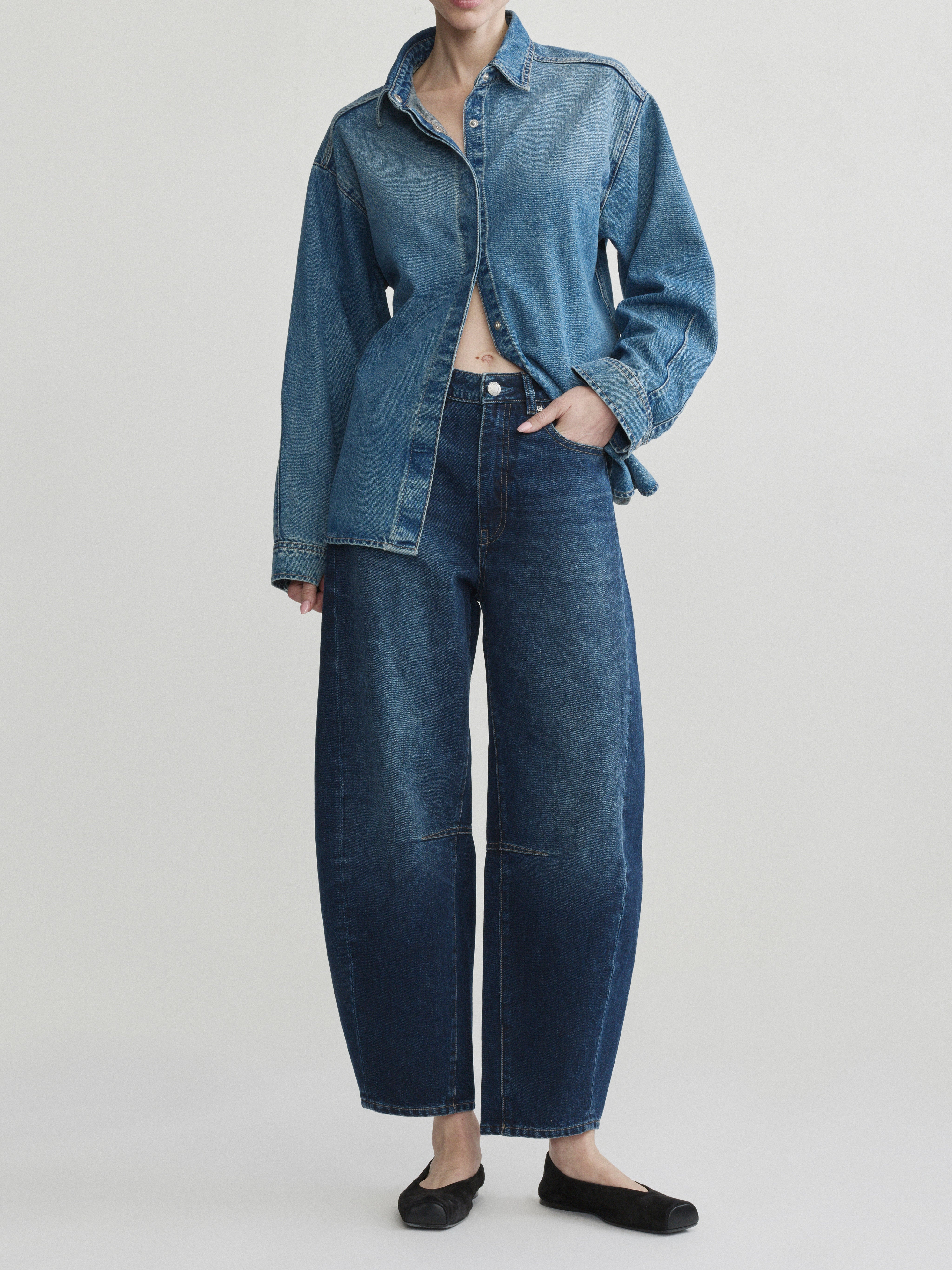 MIRO HIGH-RISE BARREL IN OXFORD BLUE