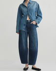 MIRO HIGH-RISE BARREL IN OXFORD BLUE