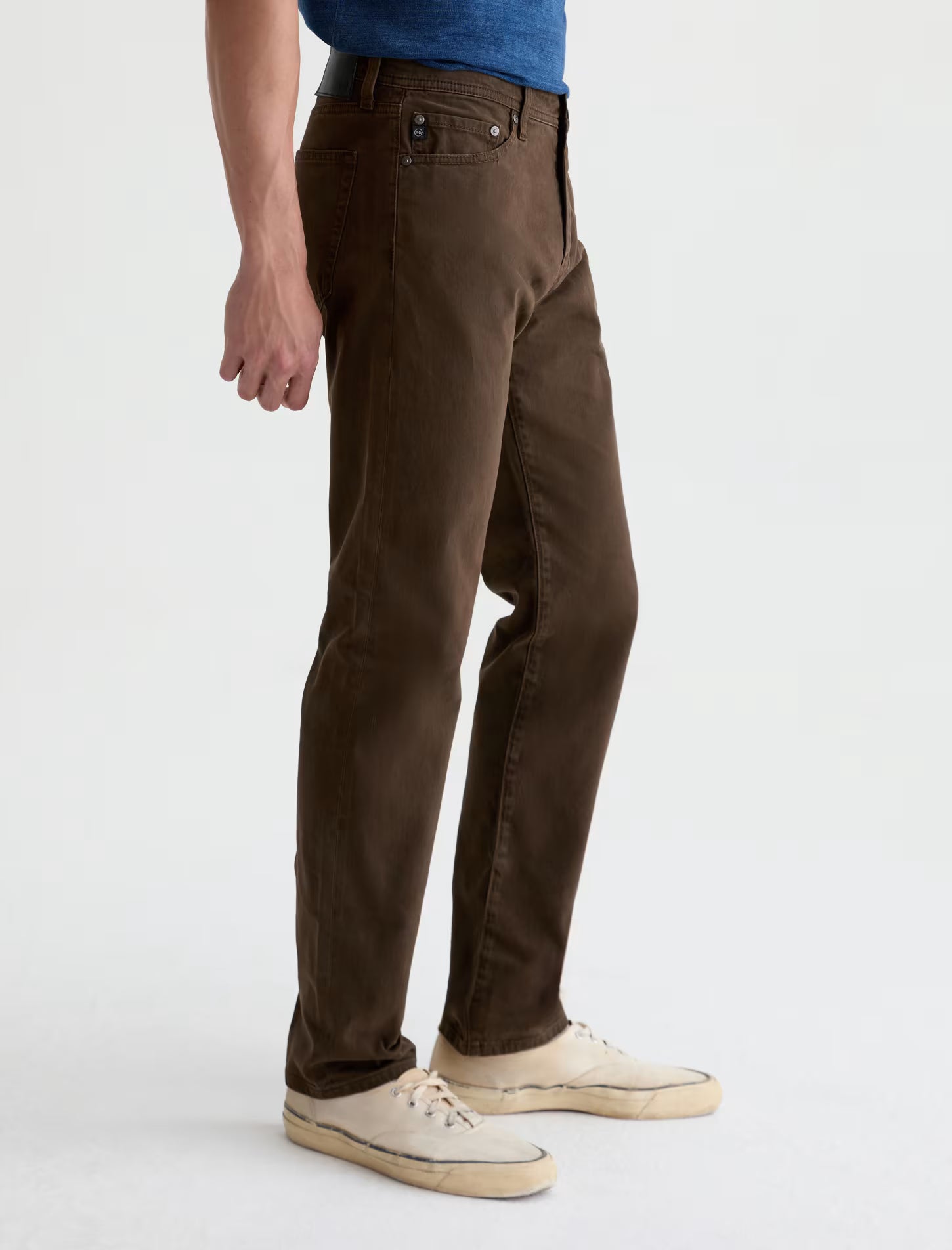 TELLIS MODERN SLIM SUEDED SATEEN IN SULFUR BURNT UMBER
