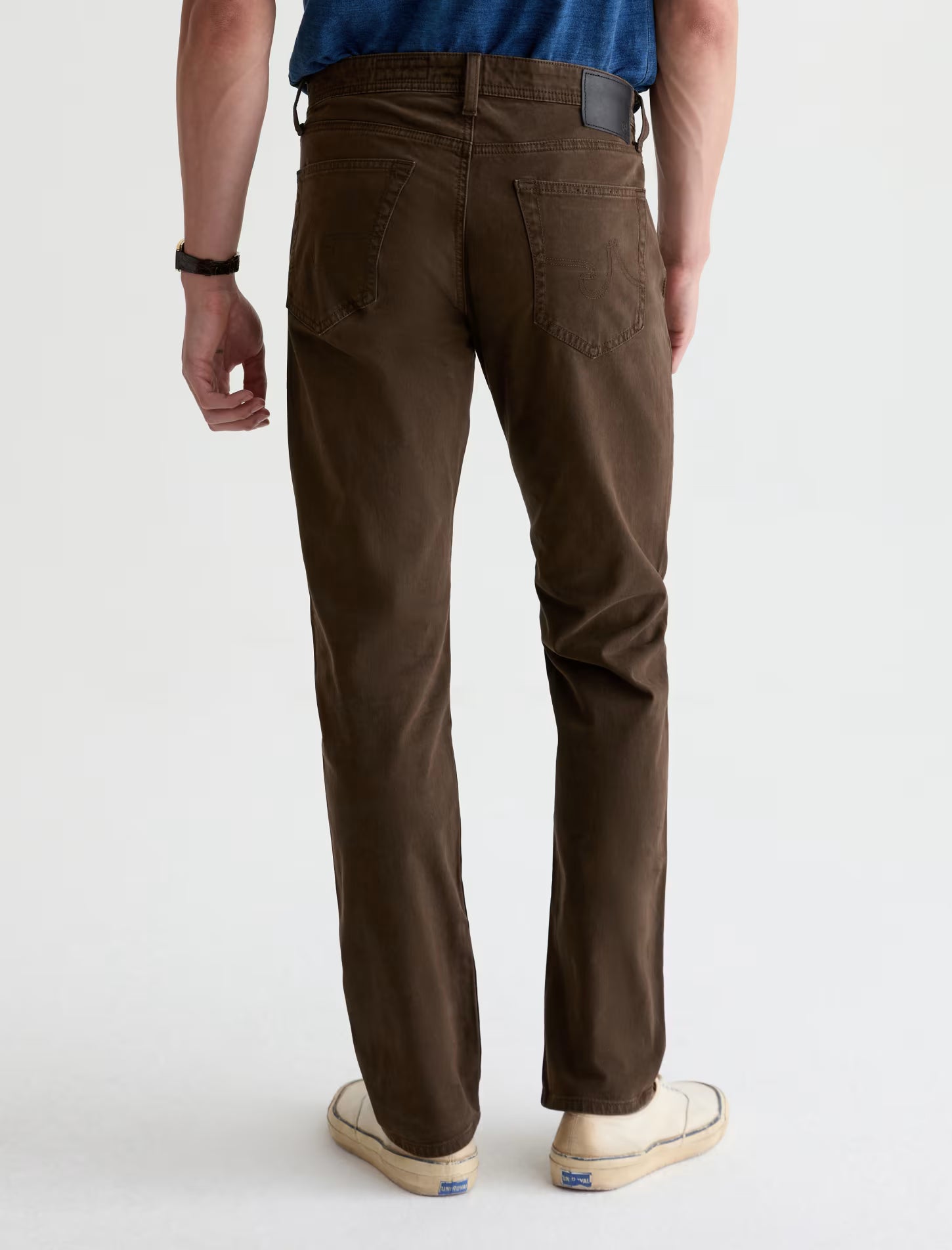 TELLIS MODERN SLIM SUEDED SATEEN IN SULFUR BURNT UMBER