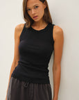 HIGH NECK RIBBED TANK