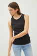SLUB COTTON HIGH NECK TANK
