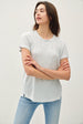 LINEN BLEND FINE STRIPE TEE