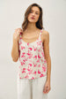 LEAF PRINT SCRUNCH STRAP TANK