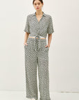 DIAMOND PALMS SHORT SLEEVE TIE FRONT SHIRT