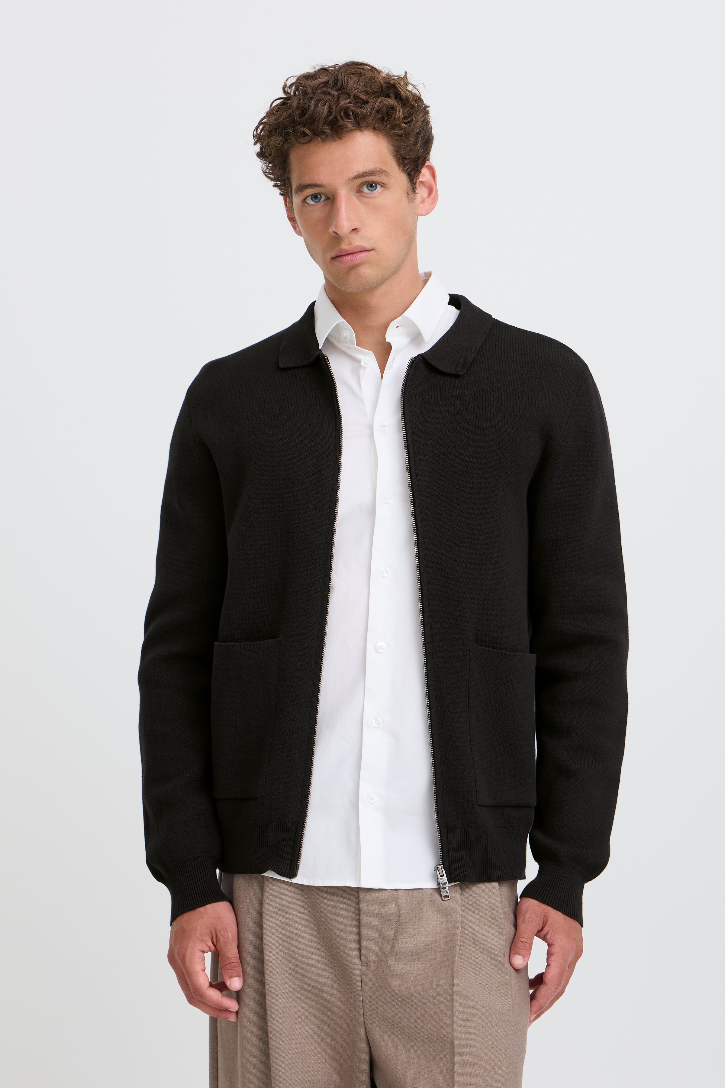 *COMING SOON* CFDIEGO KNIT FULL ZIP CARDIGAN WITH COLLAR