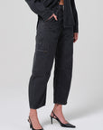 MARCELLE LOW SLUNG CARGO IN WASHED BLACK