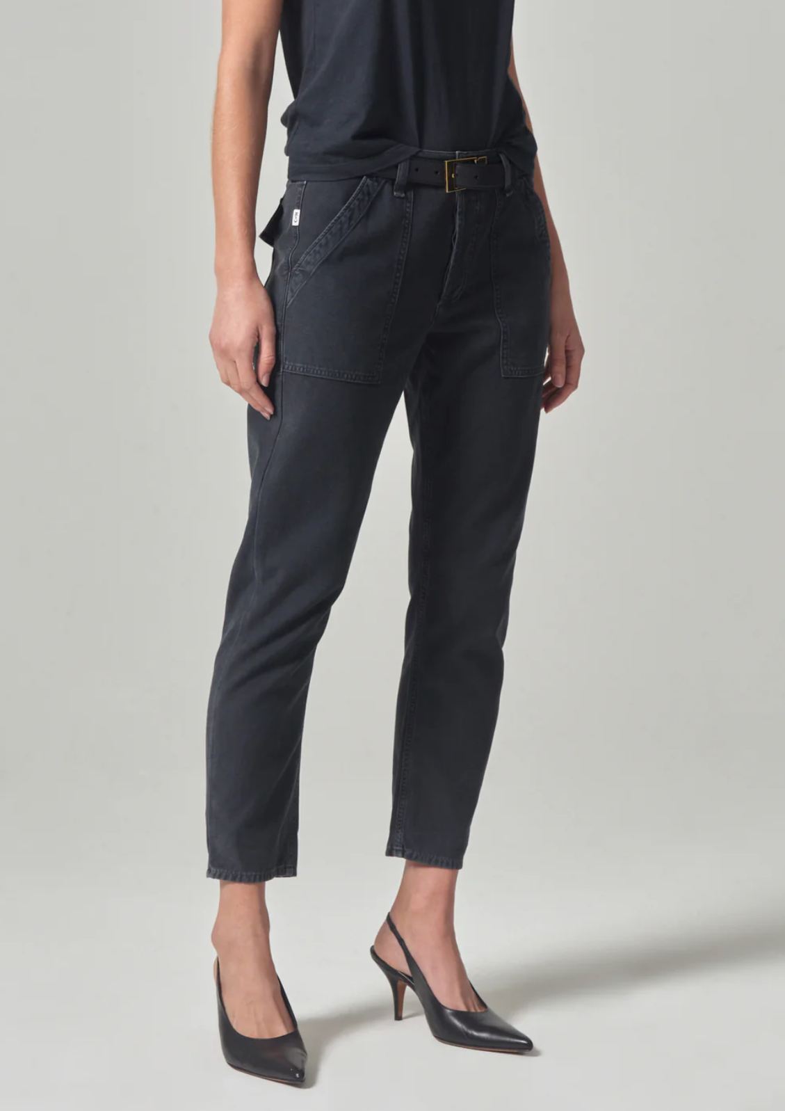 LEAH CARGO PANT IN WASHED BLACK