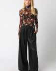 PRINTED MESH TURTLENECK