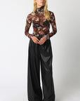 PRINTED MESH TURTLENECK