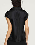 SILK CAP SLEEVE BLOUSE