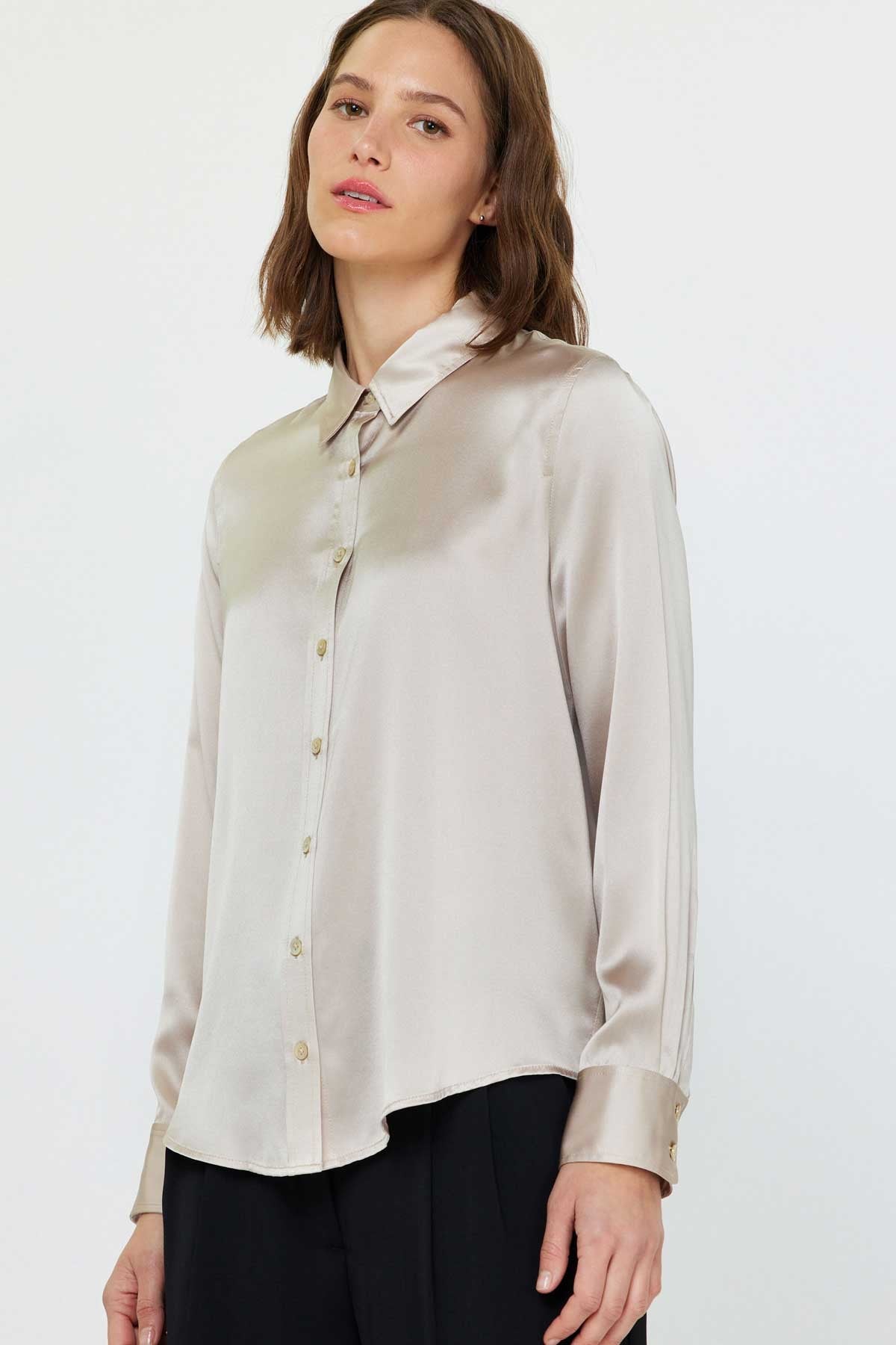 SILK LONG SLEEVE BLOUSE