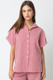 GINGHAM ROLL SLEEVE SHIRT