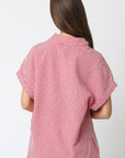 GINGHAM ROLL SLEEVE SHIRT