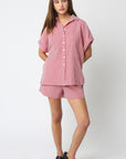 GINGHAM ROLL SLEEVE SHIRT