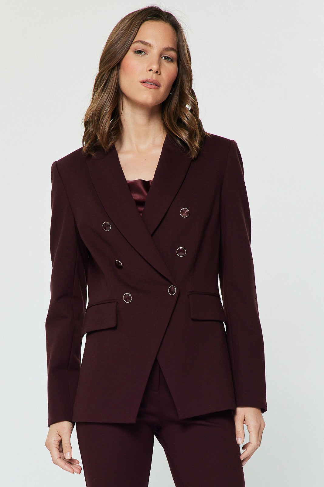NOTCH COLLAR DOUBLE BREASTED BLAZER