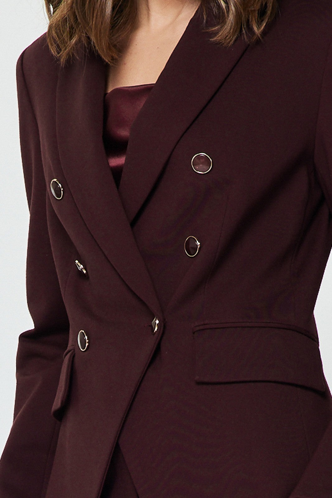 NOTCH COLLAR DOUBLE BREASTED BLAZER