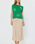 EMBROIDERED COTTON SLEEVELESS TOP