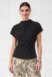 HIGH NECK SHORT SLEEVE DOLMAN TOP