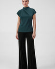 HIGH NECK SHORT SLEEVE DOLMAN TOP
