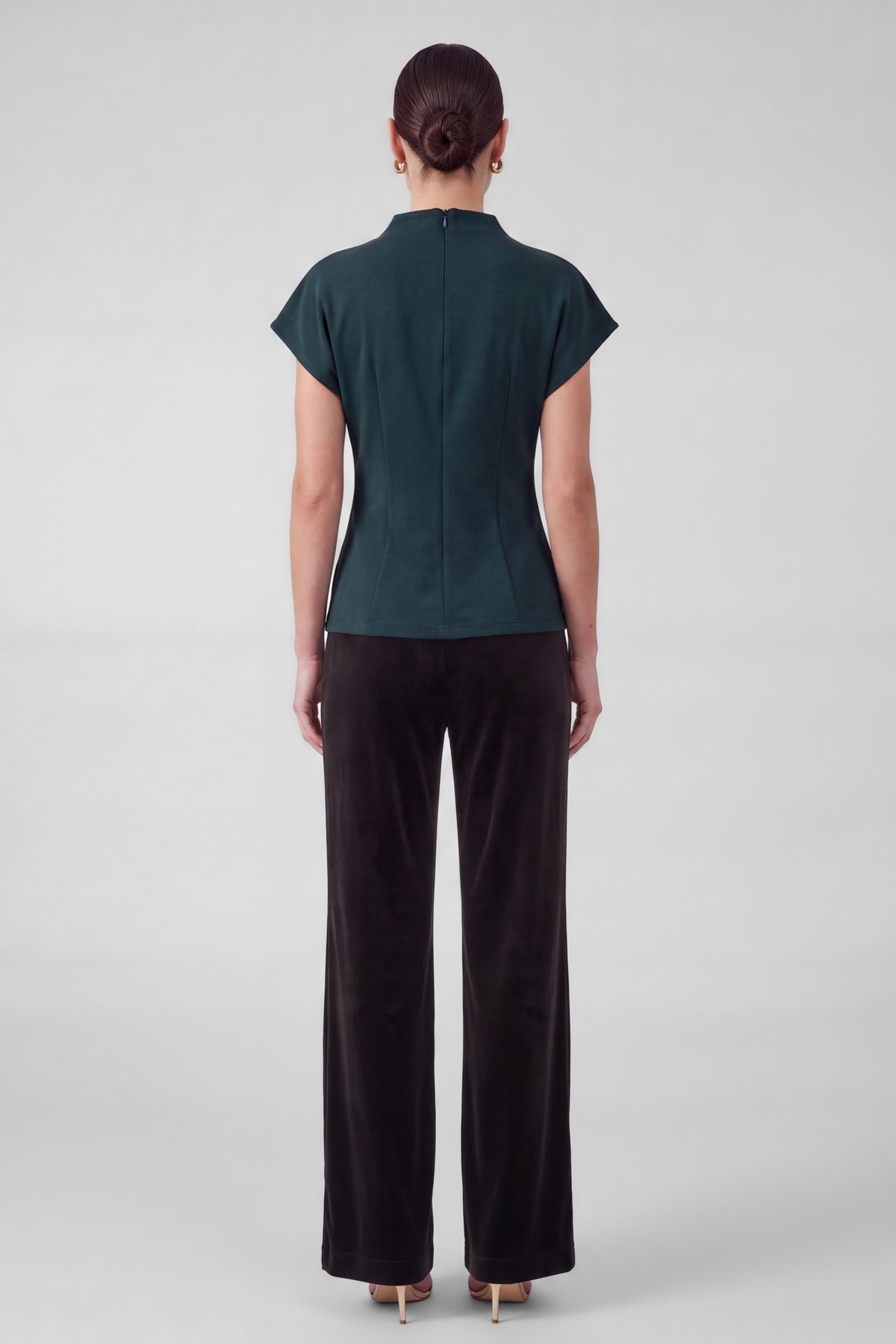 HIGH NECK SHORT SLEEVE DOLMAN TOP