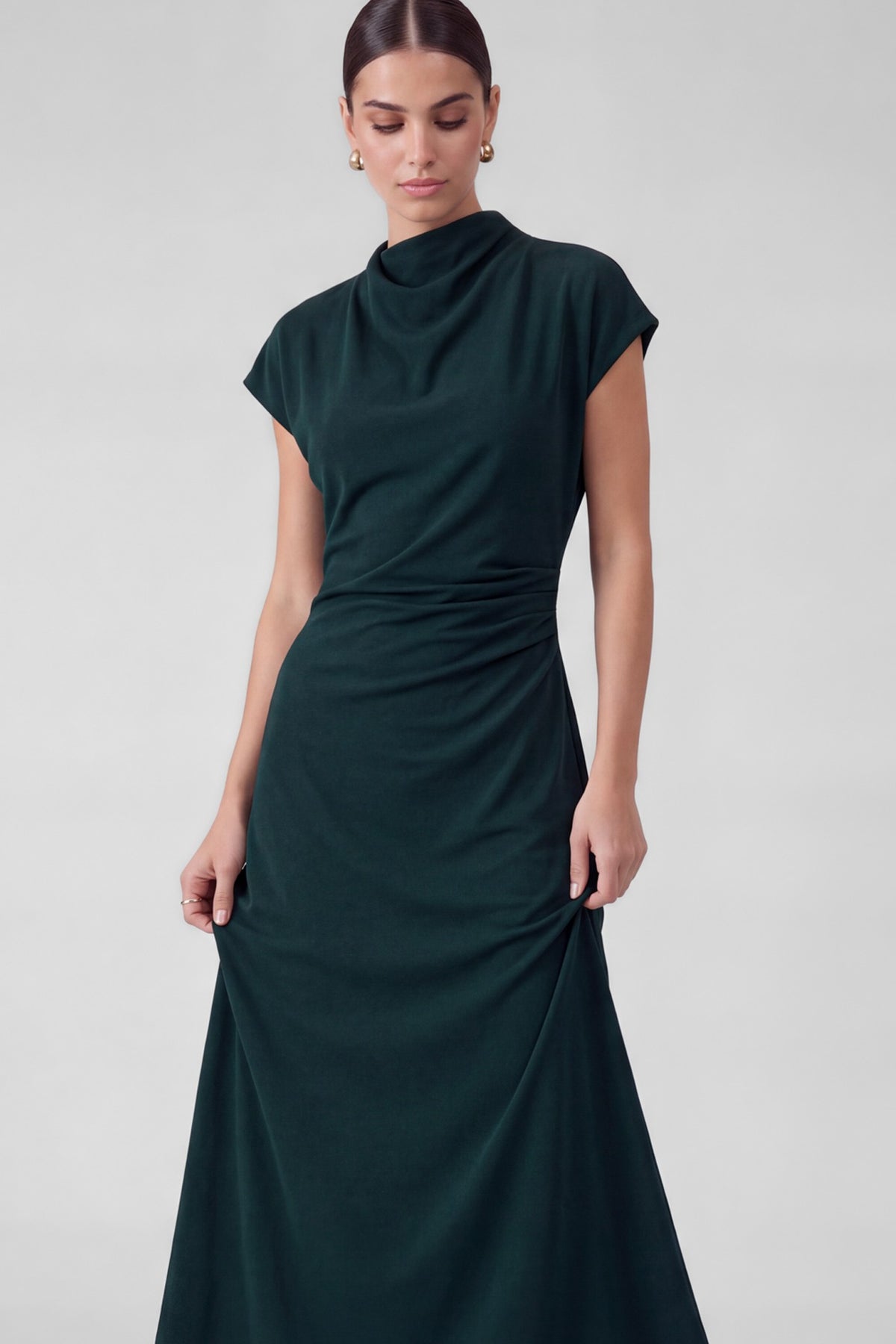 MOCK NECK DOLMAN SLEEVE DRESS